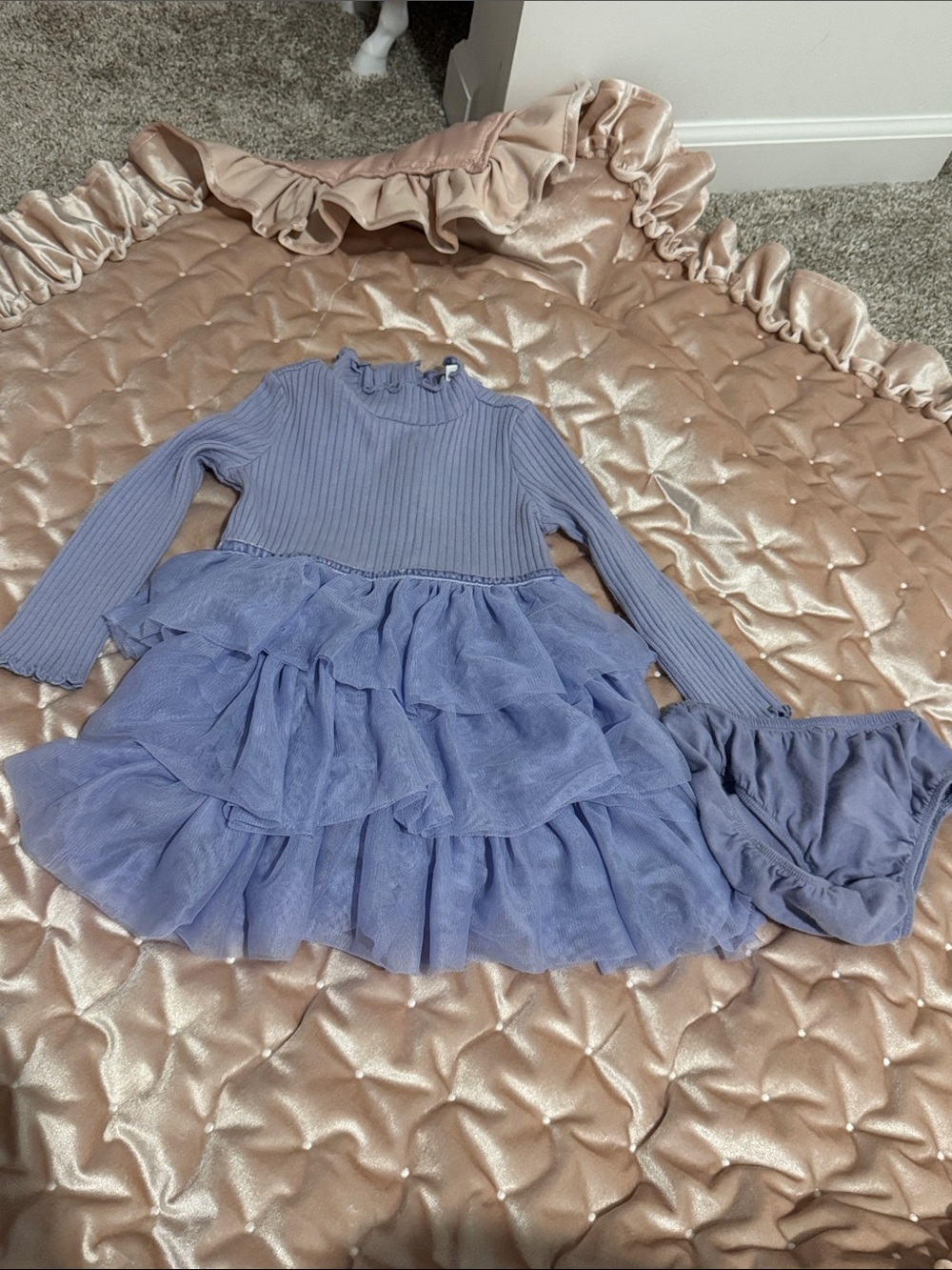Janie and Jack Lavender Layered Tulle Dress with Bloomers